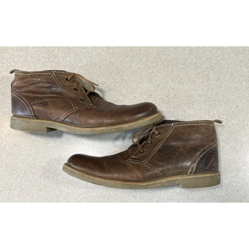 Bed Stu Brown Leather Ankle Boots Men’s Size 8/EUR 41 Casual Lace Up Chukka Shoe